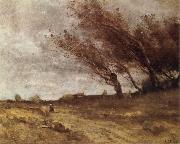 Le Coup du Vent Jean Baptiste Camille  Corot